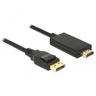 DeLOCK Premium DisplayPort naar HDMI kabel - DP 1.2 / HDMI 1.4 (4K 30Hz) / zwart - 1 meter