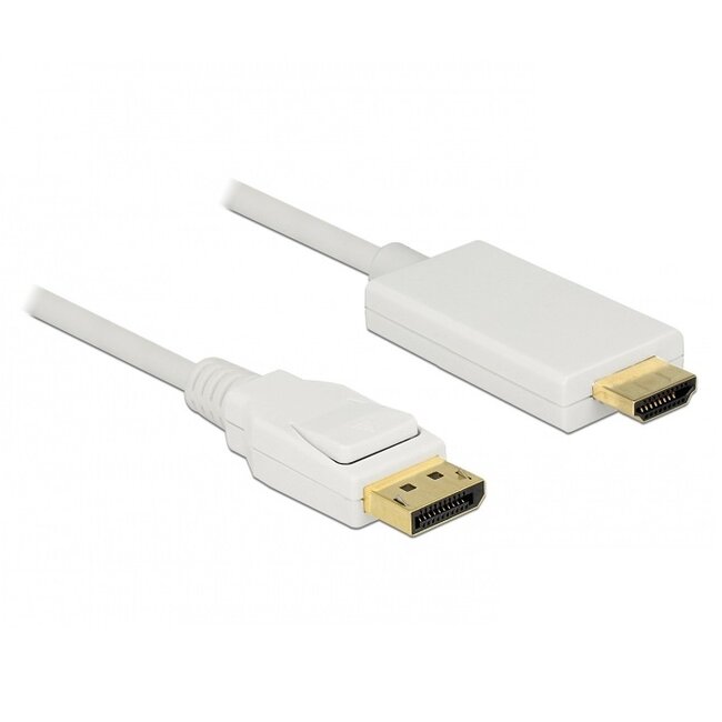Premium DisplayPort naar HDMI kabel - DP 1.2 / HDMI 1.4 (4K 30Hz) / wit - 1 meter