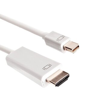 Dolphix Mini DisplayPort 1.1 naar HDMI 1.3 kabel (Full HD 1080p) / wit - 1,8 meter