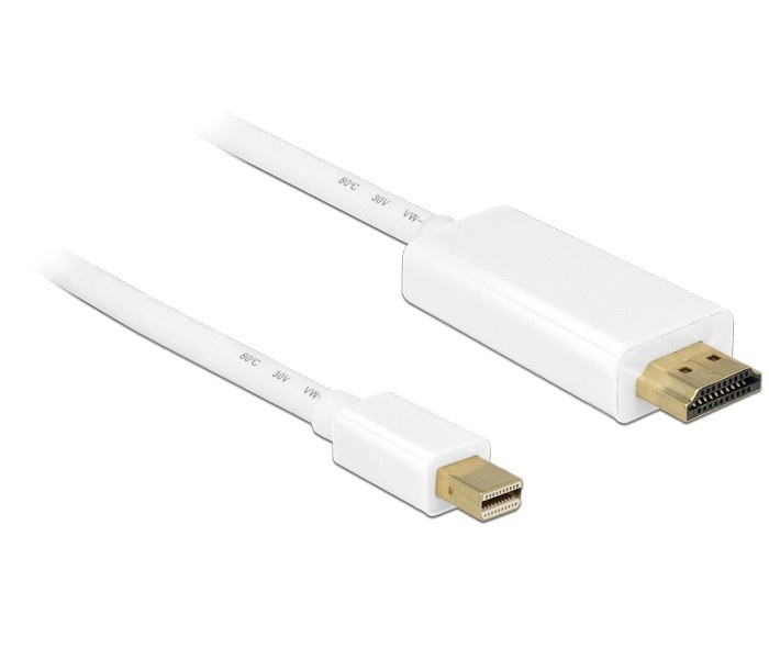 DeLOCK Premium Mini DisplayPort 1.1a naar HDMI 1.3 kabel (Full HD 1080p) / wit - 3 meter