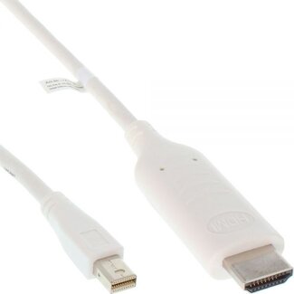 InLine Premium Mini DisplayPort 1.2 naar HDMI 1.4 kabel (4K 30 Hz) / wit - 3 meter