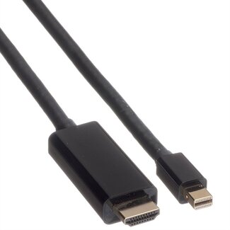 Roline Premium Mini DisplayPort 1.2 naar HDMI 2.0 kabel (4K 60 Hz) / zwart - 1 meter
