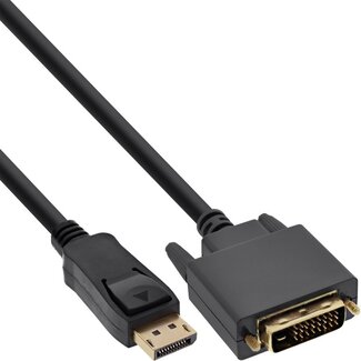 InLine Premium DisplayPort naar DVI kabel - DP 1.1 (1920 x 1200) / zwart - 0,30 meter