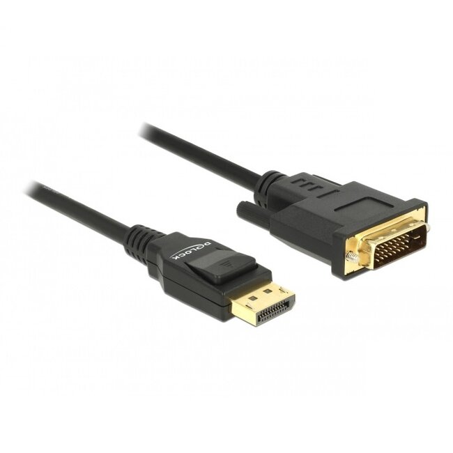 Premium DisplayPort naar DVI kabel - DP 1.2a (4K 30Hz) / zwart - 1 meter