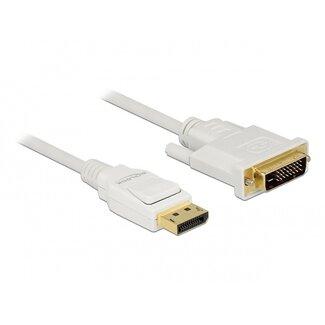 DeLOCK Premium DisplayPort naar DVI kabel - DP 1.2a (4K 30Hz) / wit - 1 meter