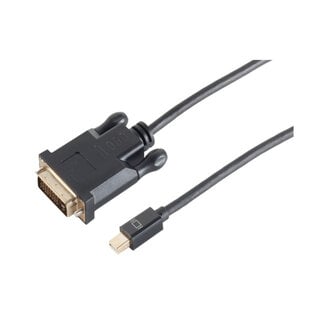 S-Impuls Mini DisplayPort 1.2 naar DVI kabel (4K 30 Hz) / zwart - 1 meter