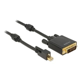 DeLOCK Premium Mini DisplayPort 1.2 naar DVI actieve kabel (4K 30 Hz) / zwart - 1 meter