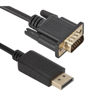 Dolphix DisplayPort 1.1 naar VGA kabel / zwart - 1,5 meter