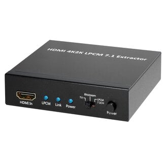 Roline HDMI naar stereo, 5.1 en 7.1 audio extractor - HDMI 1.4 (4K 30Hz) / zwart