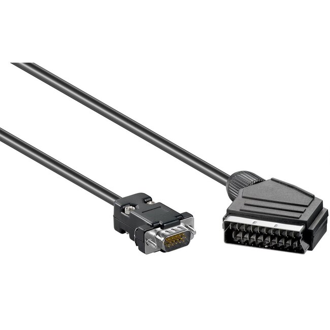 Scart (m) naar VGA (m) kabel / zwart - 2 meter