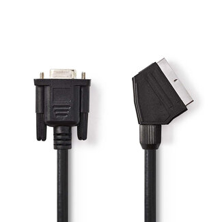 Nedis Scart (m) - VGA (v) kabel / zwart - 2 meter