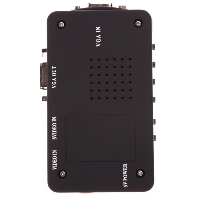 Composiet RCA en S-VHS naar VGA video converter / zwart