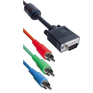 Transmedia VGA (m) - Component 3RCA (m) kabel / zwart - 2 meter