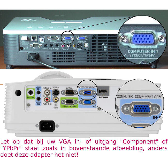 VGA (m) - Component 3RCA (m) kabel / zwart - 2 meter