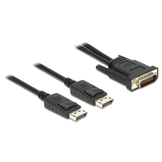DeLOCK DMS-59 (m) naar 2x DisplayPort (m) kabel - 2 meter