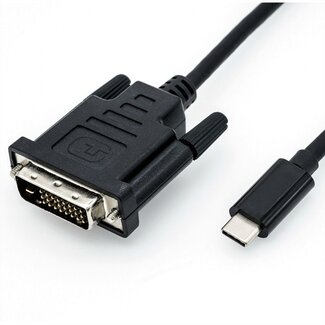 S-Impuls USB-C naar DVI kabel met DP Alt Mode (1920 x 1200) / zwart - 1 meter