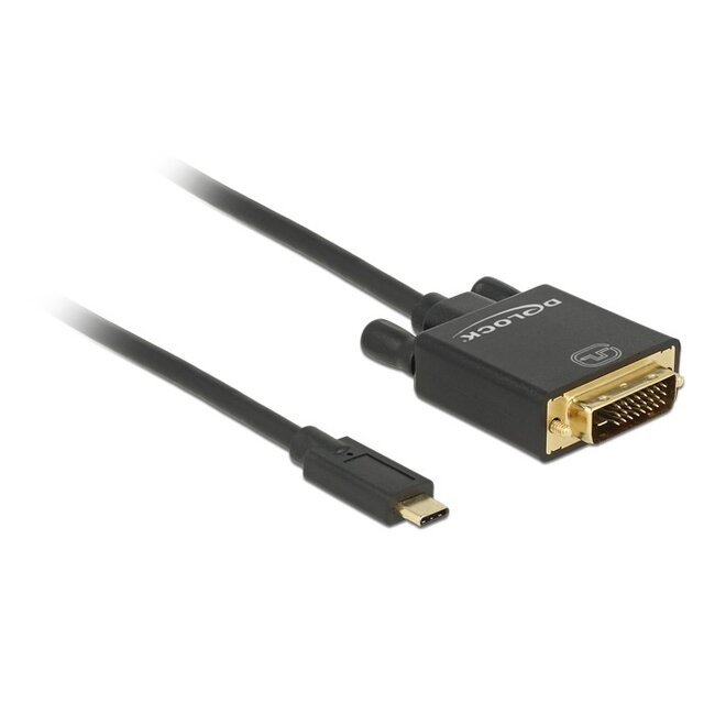 Premium USB-C naar DVI kabel met DP Alt Mode (4K 30 Hz) / zwart - 1 meter