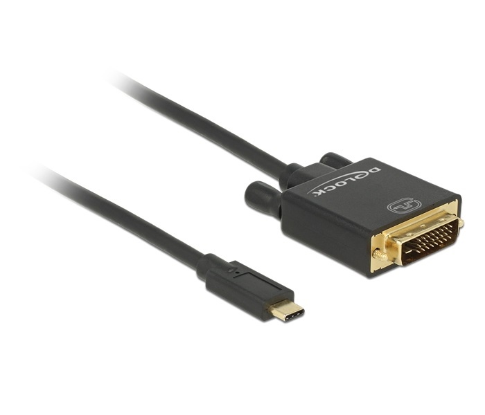 DeLOCK 3m, USB-C/DVI 24+1 Zwart