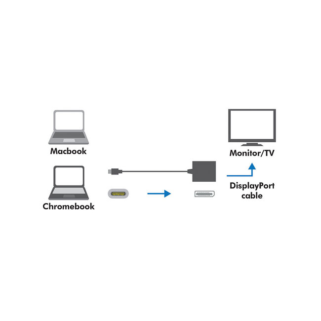 USB-C naar DisplayPort adapter met DP Alt Mode (4K 60 Hz) / wit - 0,15 meter