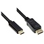 USB-C naar DisplayPort actieve kabel met DP Alt Mode (4K 60 Hz) / zwart - 5 meter