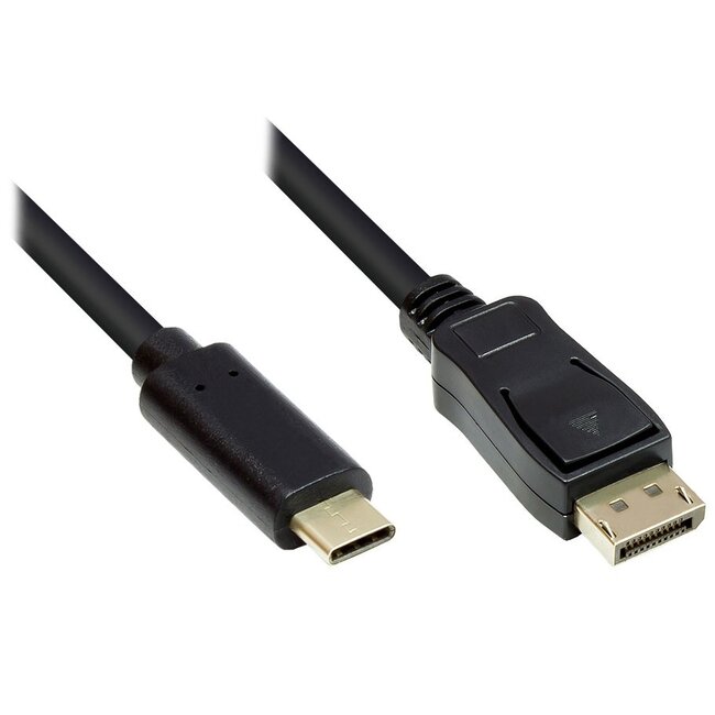 USB-C naar DisplayPort actieve kabel met DP Alt Mode (4K 60 Hz) / zwart - 10 meter