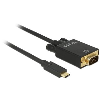 DeLOCK Premium USB-C naar VGA kabel met DP Alt Mode (1920 x 1200) / zwart - 1 meter
