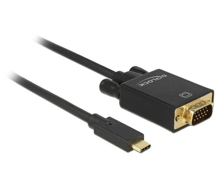 DeLOCK 85263 video kabel adapter 3 m USB C VGA (D-Sub) Zwart