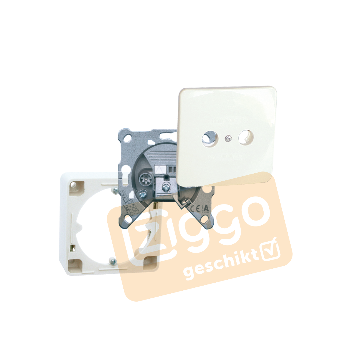 Hirschmann wandcontactdoos EDC 1000 E SHOP compleet / KabelKeur en Ziggo Geschikt