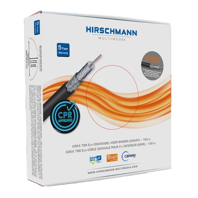 Hirschmann KOKA 799 Eca outdoor coaxkabel in doos / zwart - 100 meter