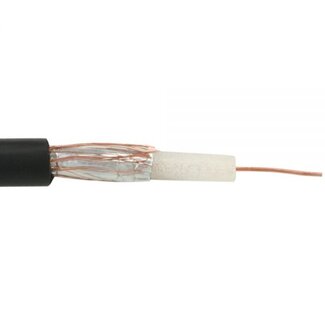 Goobay RG58 50 Ohm coaxkabel op rol voor binnen / zwart - 100 meter