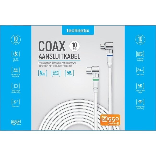 Technetix RLA++21 4G/LTE proof 4K Ultra HD IEC (m) - IEC (v) coaxkabel - 10 meter