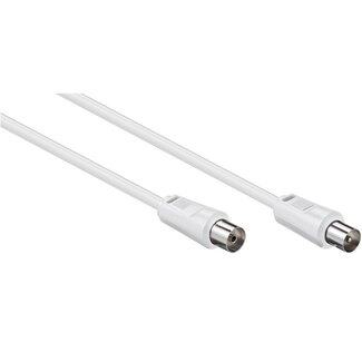 S-Impuls IEC (m) - IEC (v) coaxkabel | <70 dB | CCS | recht | wit | 10 meter