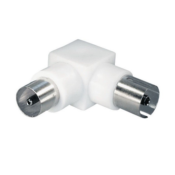 IEC (m) - IEC (v) haakse coax adapter