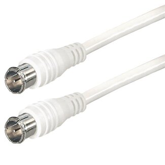 S-Impuls F-quick (m) - F-quick (m) coaxkabel / recht - wit - 20 meter