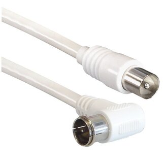 MaxTrack F-quick (m) haaks - Coax IEC (m) recht coaxkabel / wit - 2,5 meter