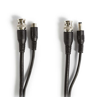 Nedis BNC videokabel met DC voedingskabel voor beveiligingscamera's - RG59 - 75 Ohm / zwart - 10 meter