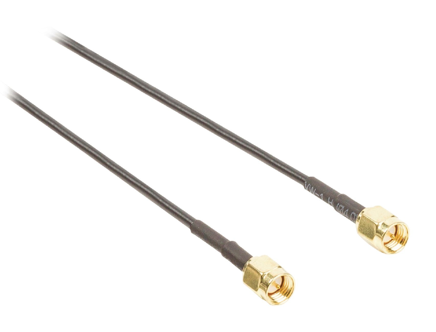 Antennekabel | SMA Male | SMA Male | Verguld | 50 Ohm | Enkelvoudig Afgeschermd | 2.00 m | Rond | PVC | Zwart | Label