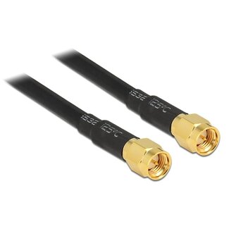 DeLOCK SMA (m) - SMA (m) kabel - LMR195/RF195 - 50 Ohm / zwart - 2 meter