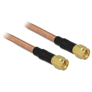 DeLOCK SMA (m) - SMA (m) kabel - RG142 - 50 Ohm / transparant - 1 meter