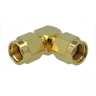 DeLOCK RP-SMA (m) - RP-SMA (m) haakse adapter - 50 Ohm / 3 GHz