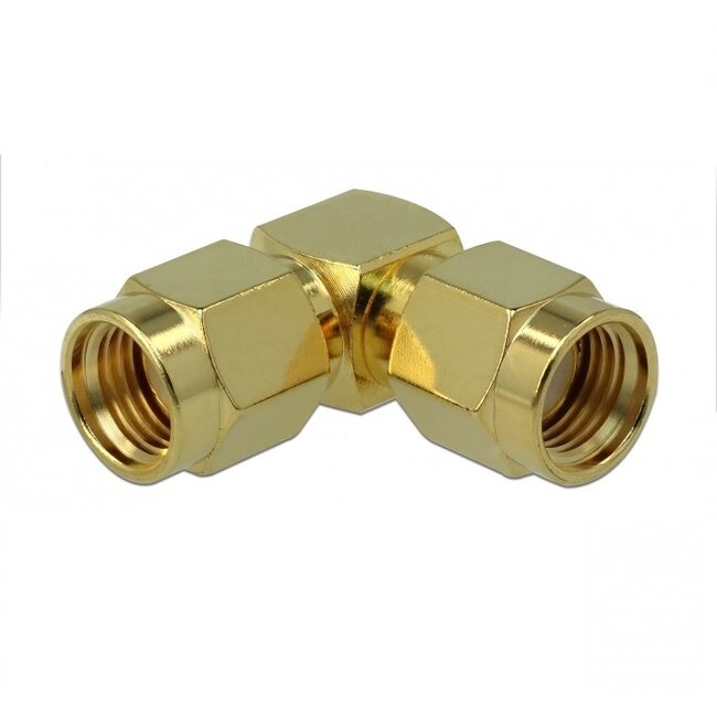 RP-SMA (m) - RP-SMA (m) haakse adapter - 50 Ohm / 3 GHz