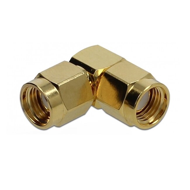 RP-SMA (m) - RP-SMA (m) haakse adapter - 50 Ohm / 10 GHz