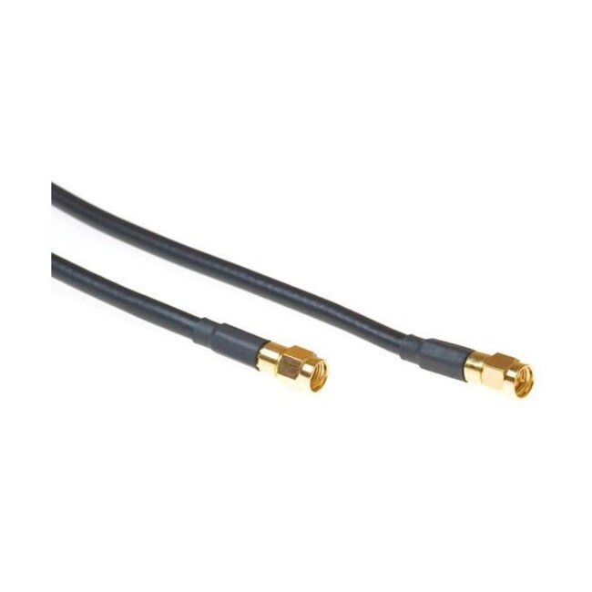 RP-SMA (m) - SMA (m) kabel - RG58 - 50 Ohm / zwart - 1 meter