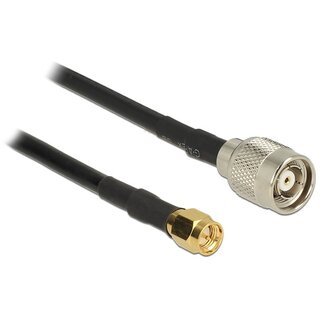 DeLOCK SMA (m) - RP-TNC (m) kabel - RG58 - 50 Ohm / zwart - 2,5 meter