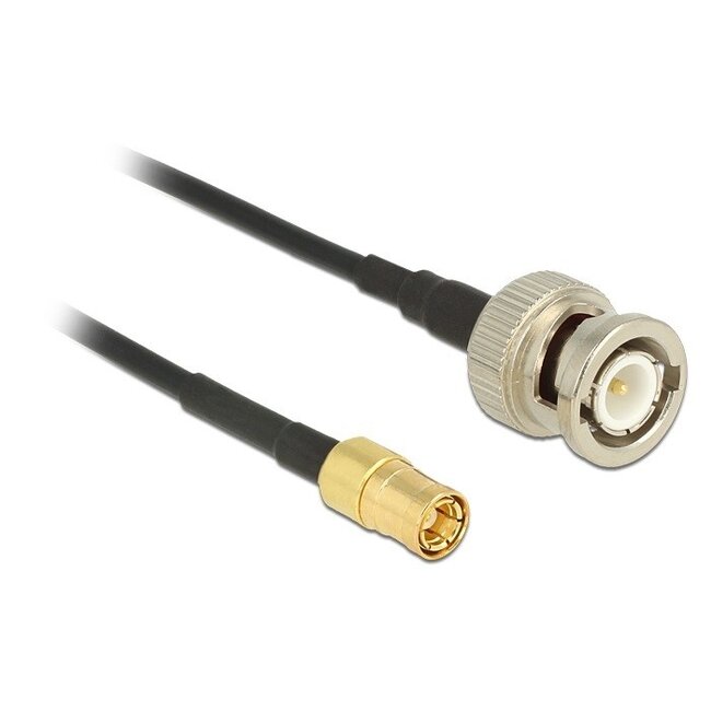 SMB (m) - BNC (m) kabel - RG174 - 50 Ohm / zwart - 1 meter