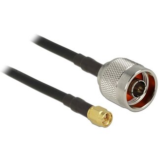 DeLOCK N (m) - SMA (m) kabel - RG58 - 50 Ohm / zwart - 5 meter