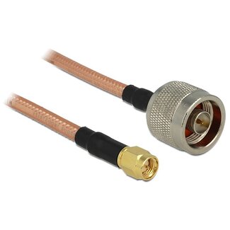 DeLOCK N (m) - SMA (m) kabel - RG142 - 50 Ohm / transparant - 1 meter