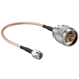 Goobay N (m) - RP-SMA (m) kabel - RG316 - 50 Ohm / transparant - 0,15 meter