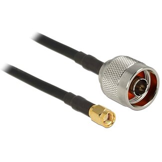 DeLOCK N (m) - RP-SMA (m) kabel - CFD200/RF200 - 50 Ohm / zwart - 1 meter