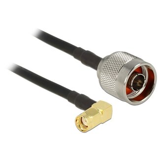 DeLOCK N (m) - RP-SMA (m) haaks kabel - CFD200/RF200 - 50 Ohm / zwart - 0,30 meter